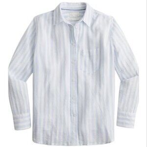 J. Crew Classic-fit Soft Gauze Button Down Shirt in Stripe Serene Blue